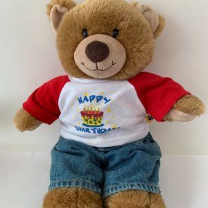 BAB BUILD A BEAR HAPPY BIRTHDAY BEAR BROWN PLUSH STUFFED TOY ANIMAL 15"